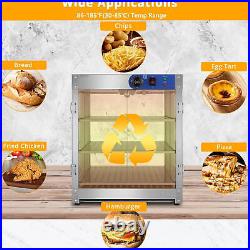 Food Pizza Warmer 3-Tier Electric Food Warmer with Lighting Transparent New