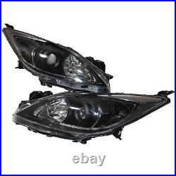 For 10-13 MAZDA 3 Pair Black Housing Clear Corner Projector Headlight US Ship