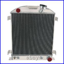 For 1930-1931 Ford Model A Chevy V8 Engines 3-Row Aluminum Radiator+Shroud Fan