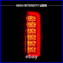 For 1989-1997 Ford F150 F250 F350 C-Shape LED Clear Chrome Taillights Brake Lamp