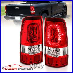 For 1999-2002 Chevy Silverado 1500 99-06 GMC Sierra Red LED Tail Lights Lamps