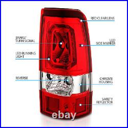 For 1999-2002 Chevy Silverado 1500 99-06 GMC Sierra Red LED Tail Lights Lamps