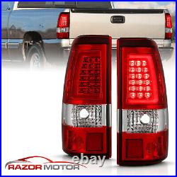For 1999-2002 Chevy Silverado/1999-2006 GMC Sierra LED Tube Red Taillights