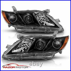 For 2007-2009 Toyota Camry Black Factory Style Projector Headlights Pair
