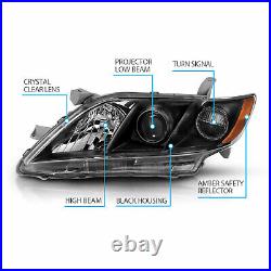 For 2007-2009 Toyota Camry Black Factory Style Projector Headlights Pair