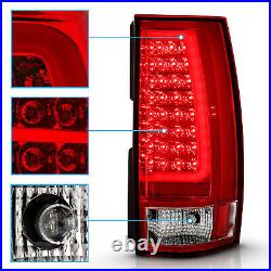 For 2007-2014 Chevy Suburban Tahoe Yukon Red LED C-Tube Tube Tail Lights Lamps