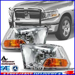 For 2009-2018 Dodge Ram 1500 2500 3500 Headlights Headlamps Chrome Assembly Pair
