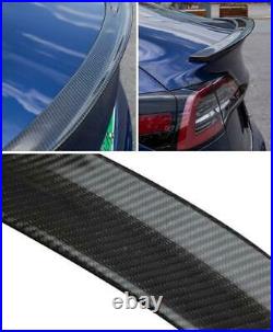 For 2012-2021 Tesla Model S Lip Type Real Carbon Fiber Rear Spoiler Wing