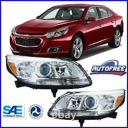 For 2013-2016 Chevy Malibu Projector Headlights Front Assembly Headlamps Chrome