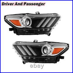 For 2015 2016 2017 Ford Mustang Headlights Projector Headlamps HID Xenon LED DRL