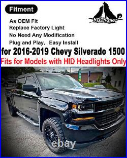 For 2016-2019 Chevy Silverado 1500 HID/Xenon Model LED DRL Headlight Driver Side