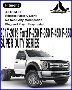 For 2017 2018 2019 Ford F250 F350 F450 Super Duty Headlights Black Clear Lamps