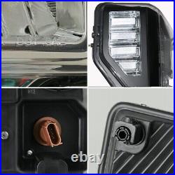 For 2017 2018 2019 Ford F250 F350 Super Duty Headlights Black Clear Headlamp L+R