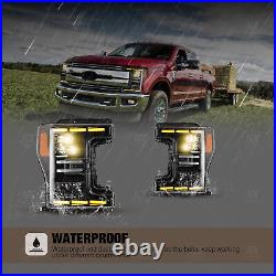 For 2017-2019 Ford F250 F350 F450 Super Duty LED Sequential Projector Headlights