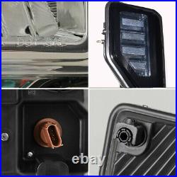 For 2017-2019 Ford F250/F350 Super Duty Black/Smoke Crystal Corner Headlight L+R