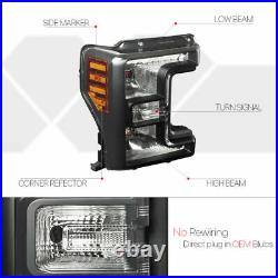 For 2017-2019 Ford F250/F350 Super Duty Headlights DRL Signal Lamps Clear Lens