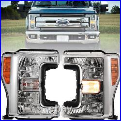 For 2017-2019 Ford Super Duty F-250 F-350 450 550 Clear Projector Headlights