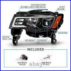 For 2017-2019 Jeep Grand Cherokee Black Projector switchback headlights