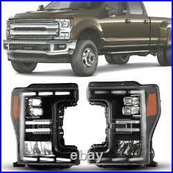 For 2017-2020 Ford F-250/F-350/F-450 Super Duty LED Headlights Projector Smoke