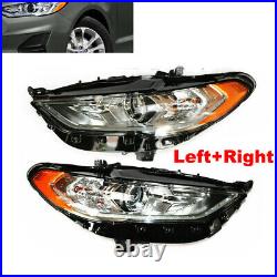 For 2017-2020 Ford Fusion Halogen with LED Headlight Headlamp Left + Right Pair