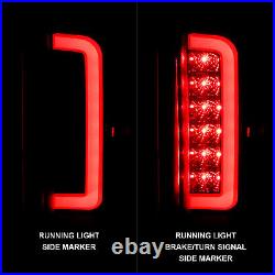 For 89-97 Ford F150 F250 F350 Bronco Red C-Shape LED Black Taillights Brake Lamp