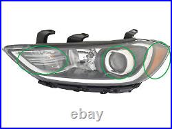 For Headlight Head Lamp 2017 2018 Elantra with Bulb Driver Left Side 92101F2040