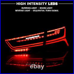 Full LED Red Taillights Set Pair with Sequential Signal for 2012-2015 Audi A6 S6