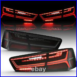 Full LED Smoke Taillights Set Pair with Sequential Signal for 2012-2015 Audi A6 S6