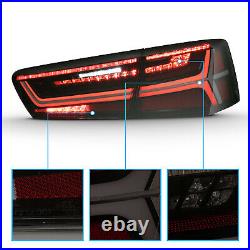 Full LED Smoke Taillights Set Pair with Sequential Signal for 2012-2015 Audi A6 S6