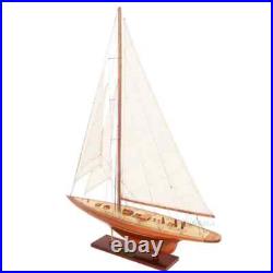 Fully Assembled Enterprise 1930 America's Cup Yacht Wood Model 25 Sailboat New