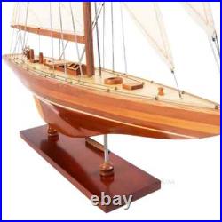 Fully Assembled Enterprise 1930 America's Cup Yacht Wood Model 25 Sailboat New