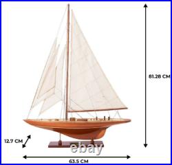 Fully Assembled Enterprise 1930 America's Cup Yacht Wood Model 25 Sailboat New