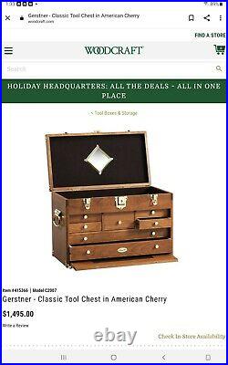 Gerstner MODEL NO. 2007 Wood Chest for Hobbies, Jewelry, & More, FREE SHIPPING