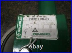 Greenlee Model 441-3 3 Cable Feeding Sheave for Tugger Puller FREE SHIPPING