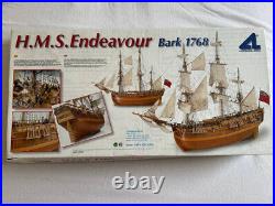 H. M. S. Endeavor 1768, Complete Wooden Model Ship Kit, Started First Step