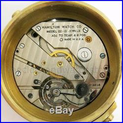 Hamilton Model 22 21 Jewel Ships Chronometer Deck Watch For Parts Or Restoration