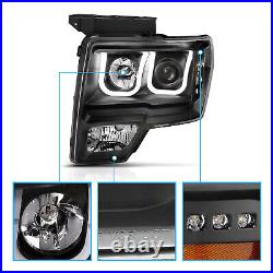 HID Model09-14 For FORD F-150/13-14 F-150 RAPTOR LED U Bra Black Headlight