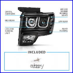 HID Model09-14 For FORD F-150/13-14 F-150 RAPTOR LED U Bra Black Headlight