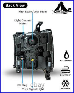 HID/Xenon ModelLED DRL Projector Headlights For 2016-2019 Chevy Silverado 1500