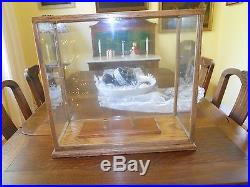 High Quality Vintage Oak & Glass Display Case For Model Ship / Boat