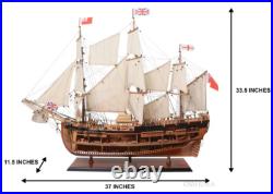 HMS Bark Endeavour Cutaway Wooden Tall Ship Model 37 Fully Assembled New
