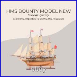 HMS Bounty New Tall Ship Model Handcrafted Wooden Ship With Lifeboats & Anchors