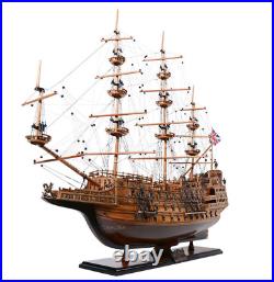 HMS Sovereign of the Seas NO SAILS 1637 Tall Ship Wood Model 35 Semi-Built New