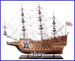 HMS Sovereign of the Seas NO SAILS 1637 Tall Ship Wood Model 35 Semi-Built New