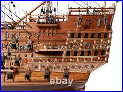 HMS Sovereign of the Seas NO SAILS 1637 Tall Ship Wood Model 35 Semi-Built New