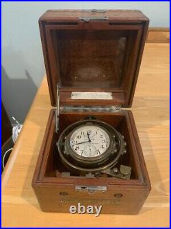 Hamilton Model 22 Chronometer with Up/Down indicator Runs! Gimbaled for ship use