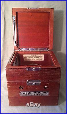 Hamilton Model 22 WOODEN BOX for Ships Chronometer WW II Era Mahogany Navy
