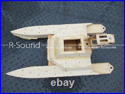 Hand-assembled wooden remote control ship model for catamaran rescue boat kit