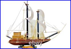 Handcrafted Wooden Sailing Ship Model Elegant Nautical Home Decor Vintage Wooden