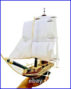 Handcrafted Wooden Sailing Ship Model Elegant Nautical Home Decor Vintage Wooden